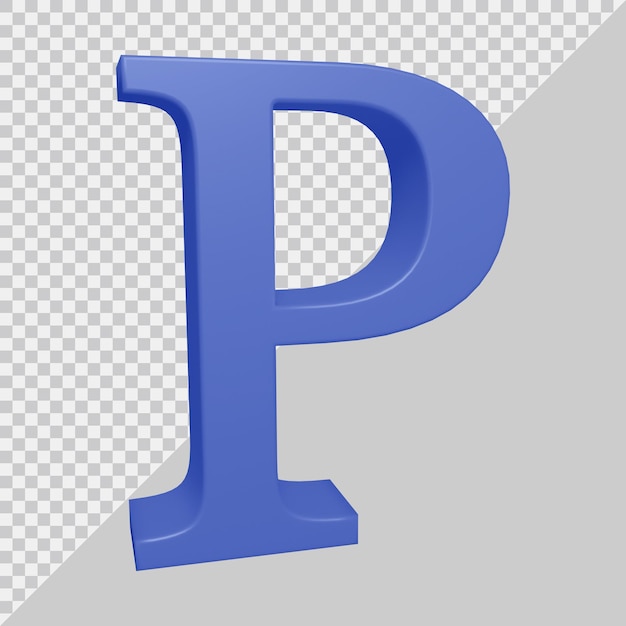 3D-Rendering des Alphabetbuchstaben p
