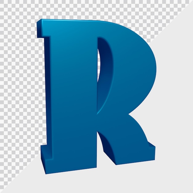 3D-Rendering des Alphabetbuchstaben r