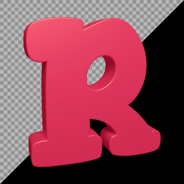 3D-Rendering des Alphabetbuchstaben r