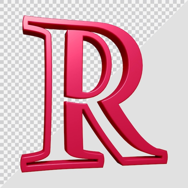 3D-Rendering des Alphabetbuchstaben r