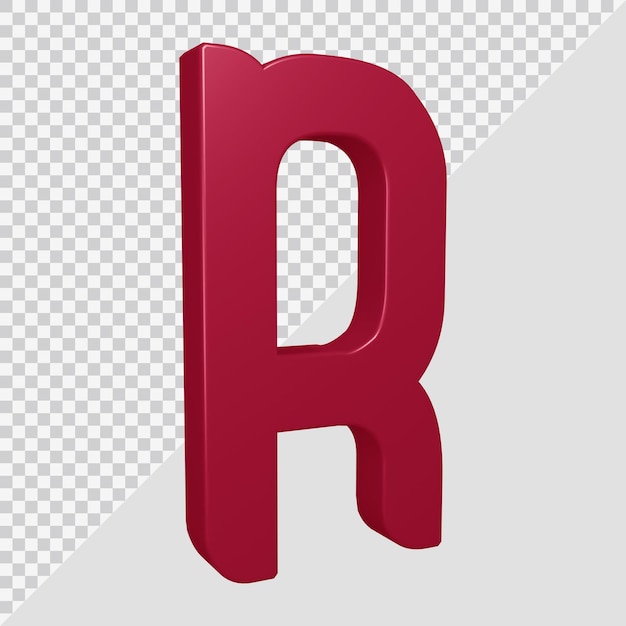 3D-Rendering des Alphabetbuchstaben r