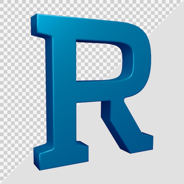PSD 3d-rendering des alphabetbuchstaben r