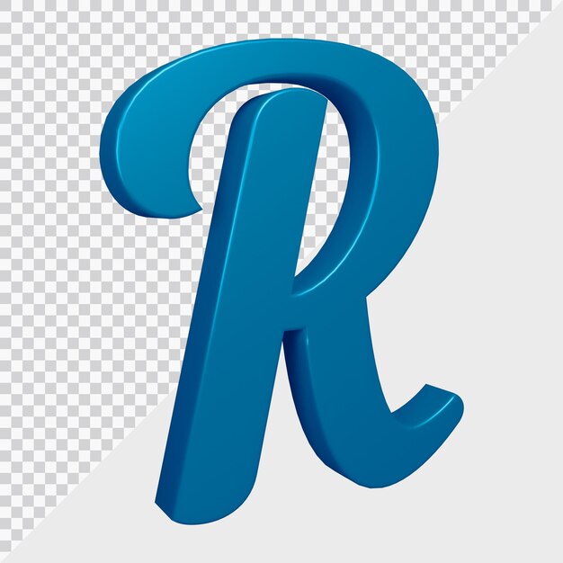 3D-Rendering des Alphabetbuchstaben r