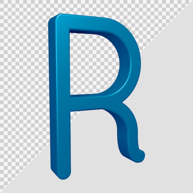 3D-Rendering des Alphabetbuchstaben r