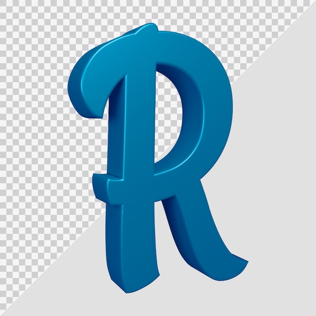 3D-Rendering des Alphabetbuchstaben r