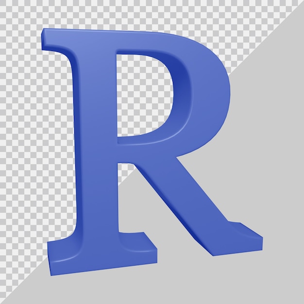 3D-Rendering des Alphabetbuchstaben r