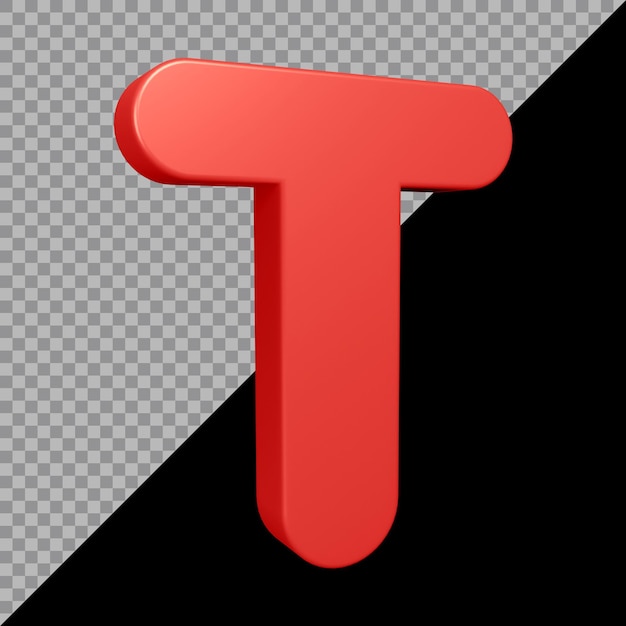 3D-Rendering des Alphabetbuchstaben t