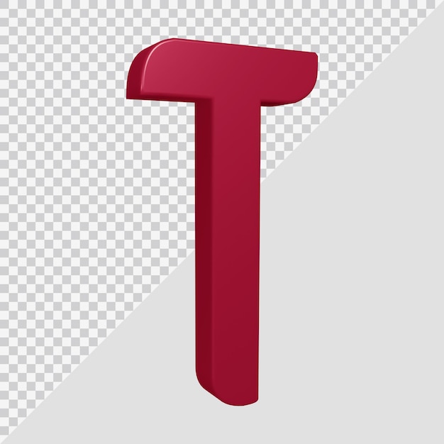 3D-Rendering des Alphabetbuchstaben t