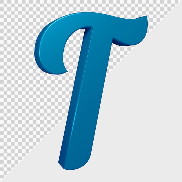 3D-Rendering des Alphabetbuchstaben t