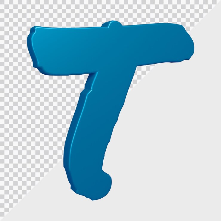 PSD 3d-rendering des alphabetbuchstaben t