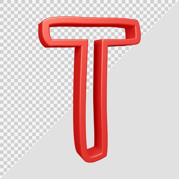 3D-Rendering des Alphabetbuchstaben t