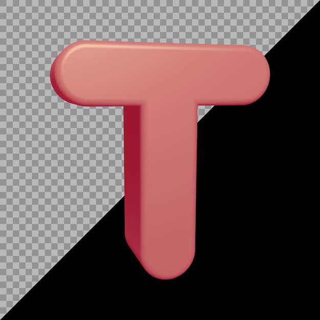 3D-Rendering des Alphabetbuchstaben t