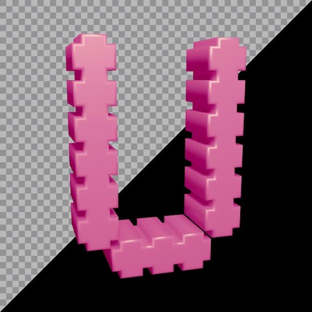 3D-Rendering des Alphabetbuchstaben u