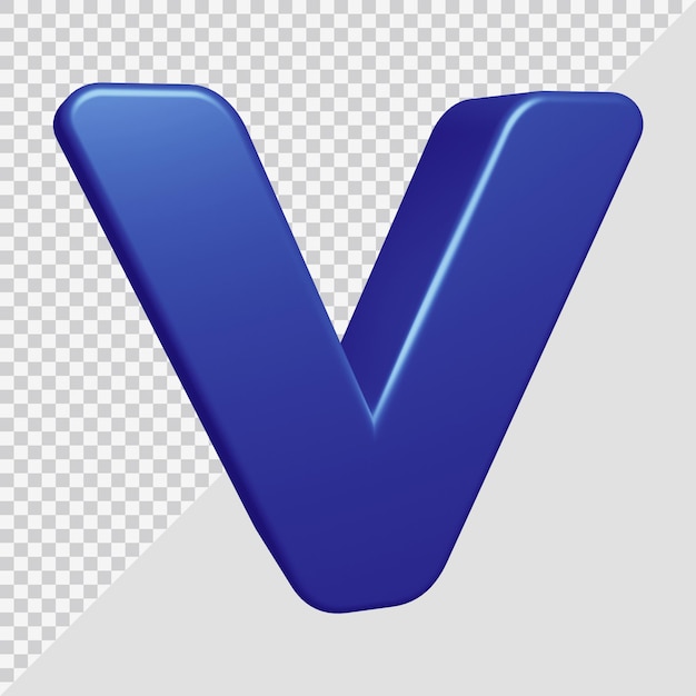 3D-Rendering des Alphabetbuchstaben v