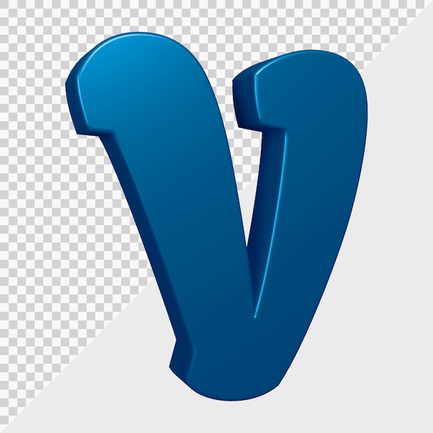 3D-Rendering des Alphabetbuchstaben v