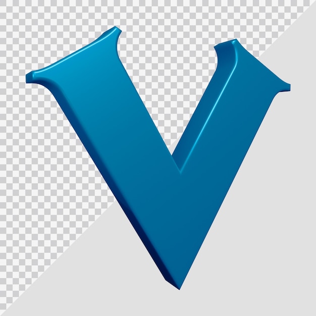 3D-Rendering des Alphabetbuchstaben v