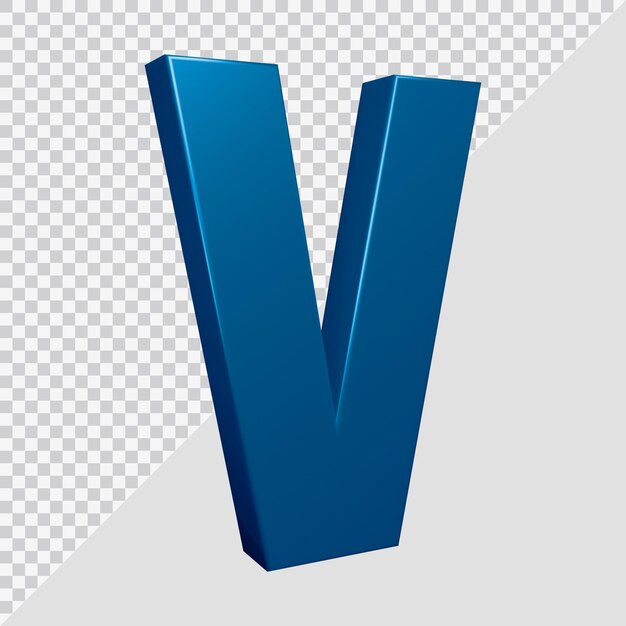 3D-Rendering des Alphabetbuchstaben v