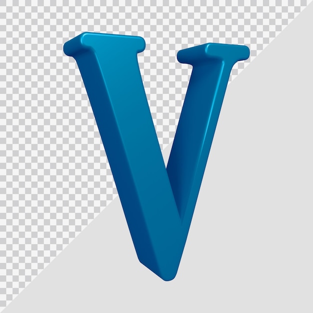 3D-Rendering des Alphabetbuchstaben v