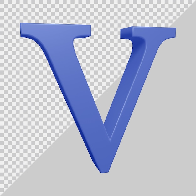 3D-Rendering des Alphabetbuchstaben v