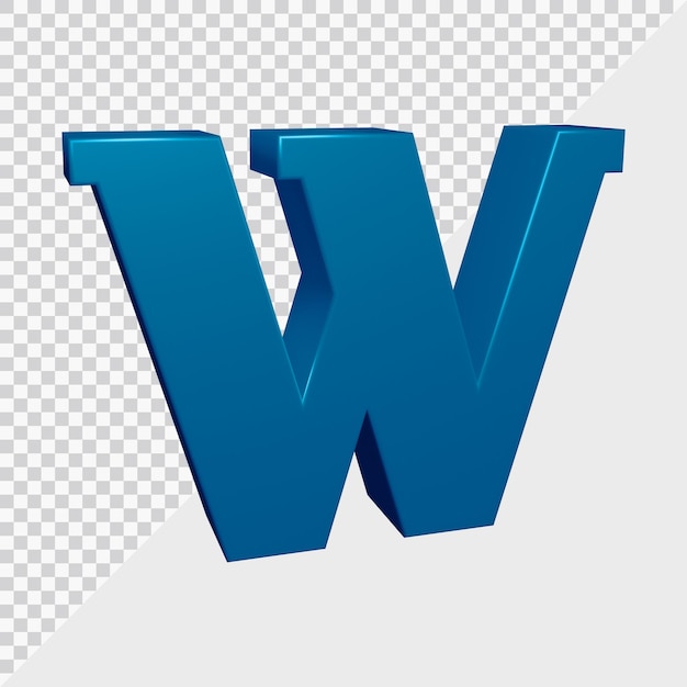 3D-Rendering des Alphabetbuchstaben w