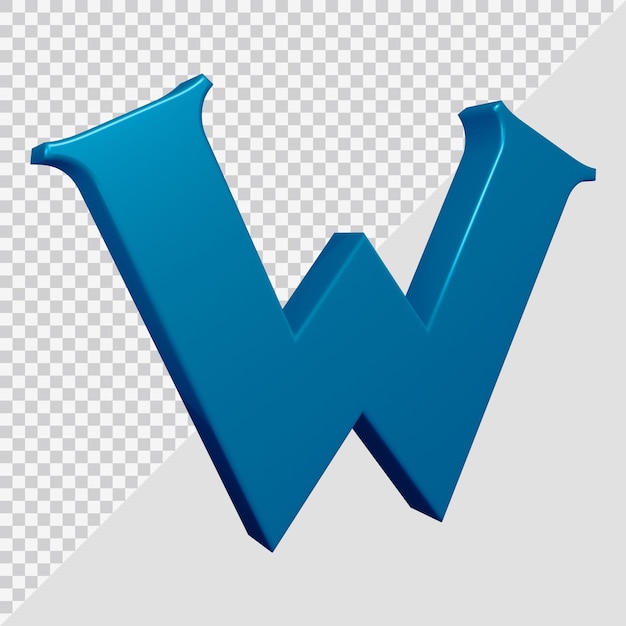 3D-Rendering des Alphabetbuchstaben w