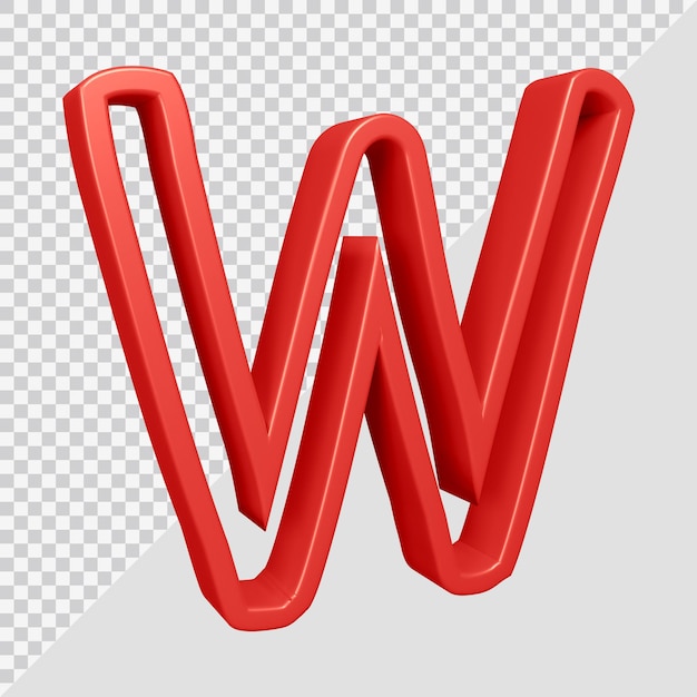 3D-Rendering des Alphabetbuchstaben w
