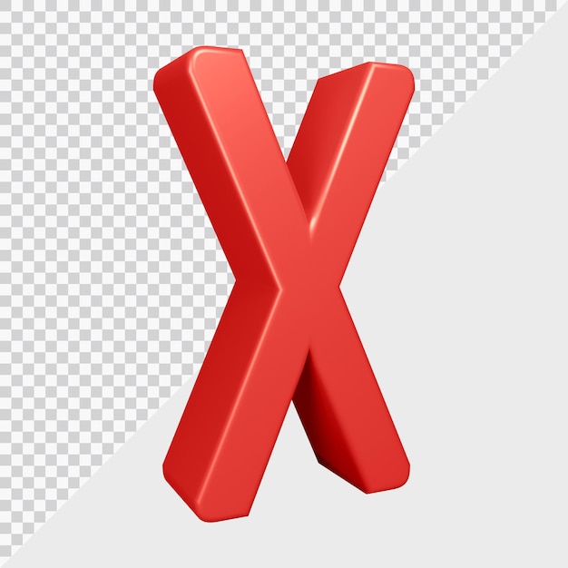 3D-Rendering des Alphabetbuchstaben x