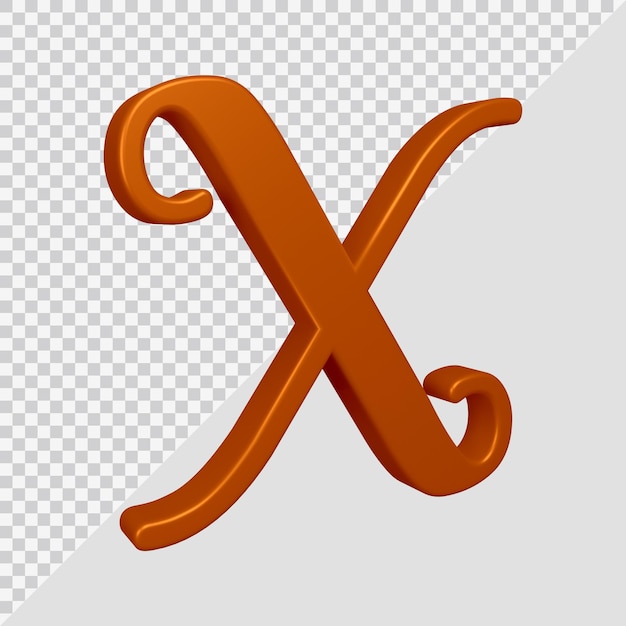 3D-Rendering des Alphabetbuchstaben x