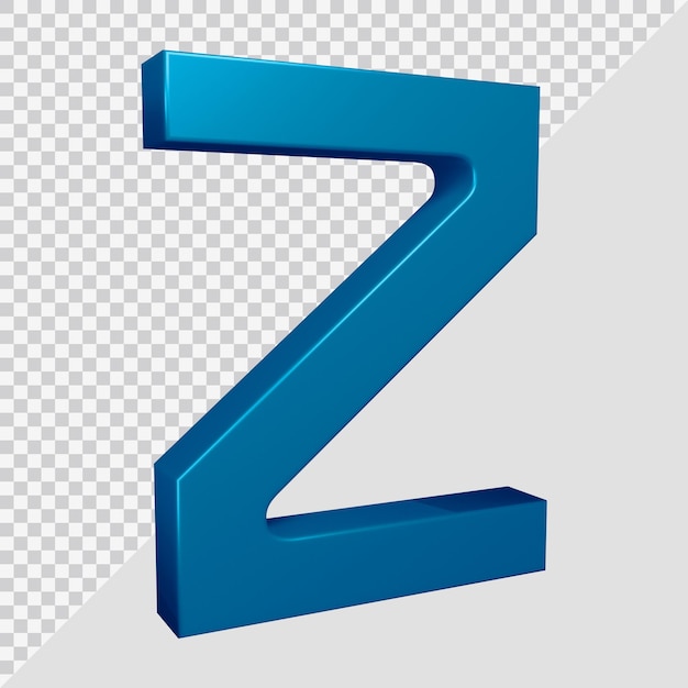 3d-rendering des alphabetbuchstaben z