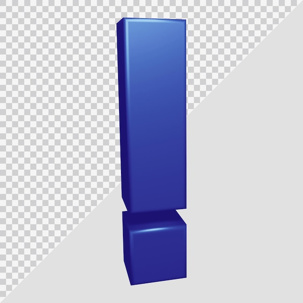 PSD 3d-rendering des ausrufezeichensymbols