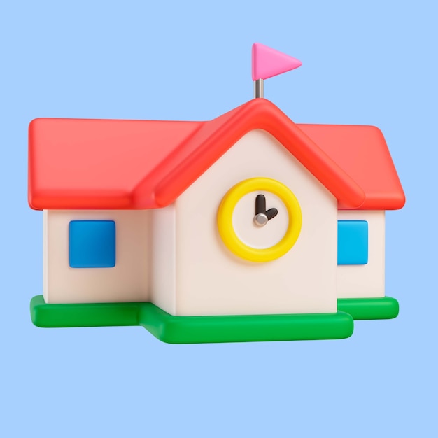 3D-Rendering des Back-to-School-Symbols