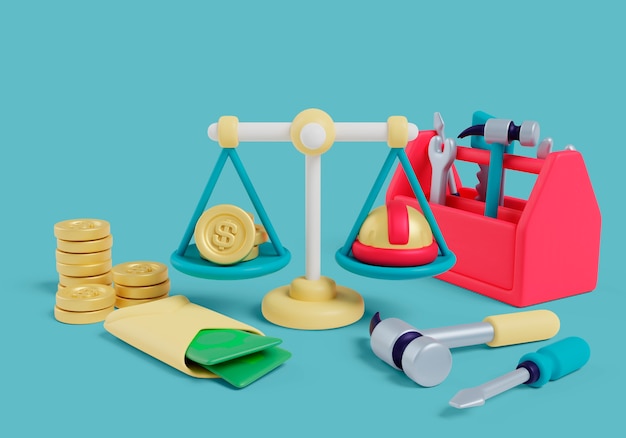 3D-Rendering des Balance-Hintergrunds