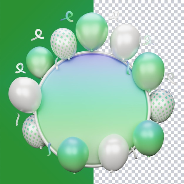 3D-Rendering des Ballonhintergrunds für soziale Medien