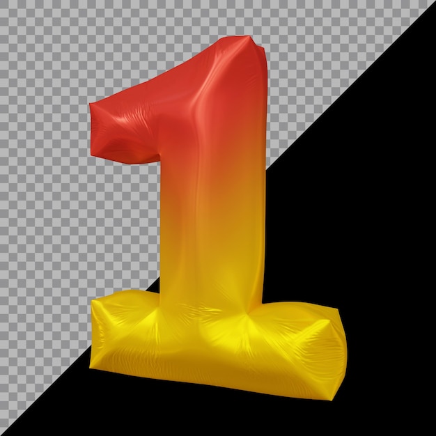 3D-Rendering des Ballons Nummer 1