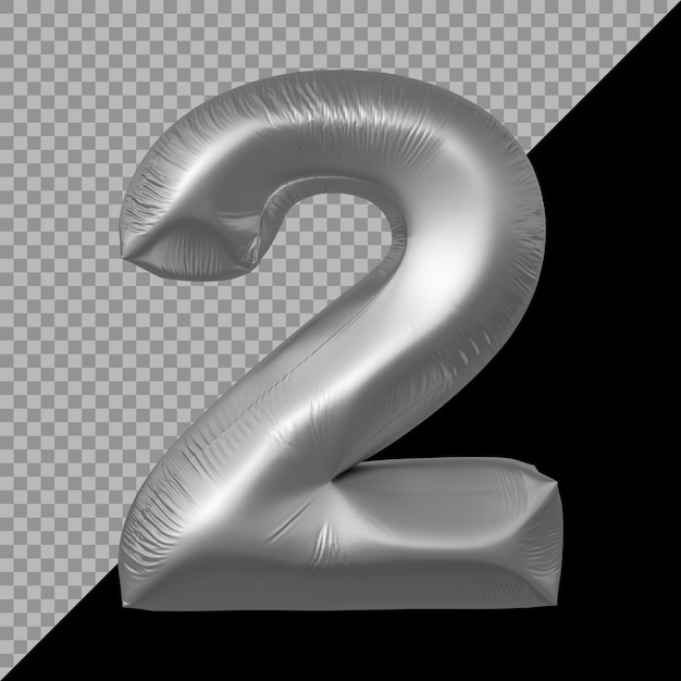 PSD 3d-rendering des ballons nummer 2