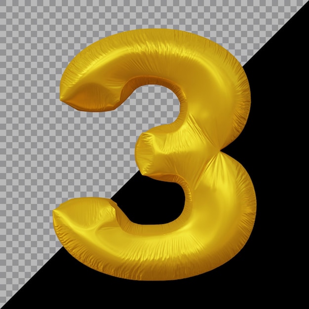 3D-Rendering des Ballons Nummer 3