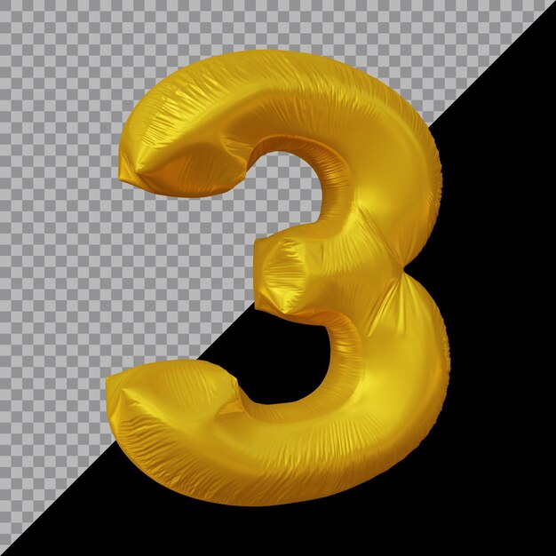 3D-Rendering des Ballons Nummer 3