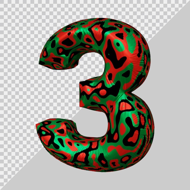 3D-Rendering des Ballons Nummer 3