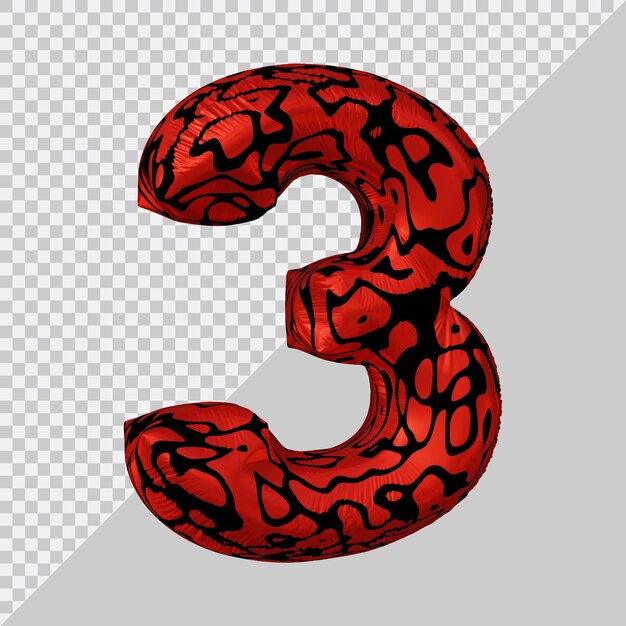 3D-Rendering des Ballons Nummer 3