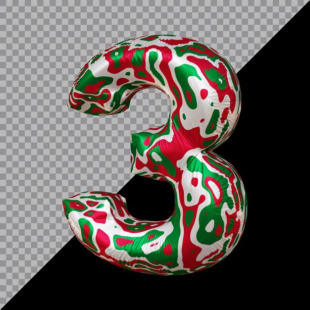 3D-Rendering des Ballons Nummer 3