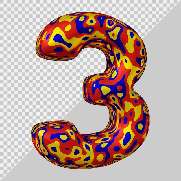 3D-Rendering des Ballons Nummer 3
