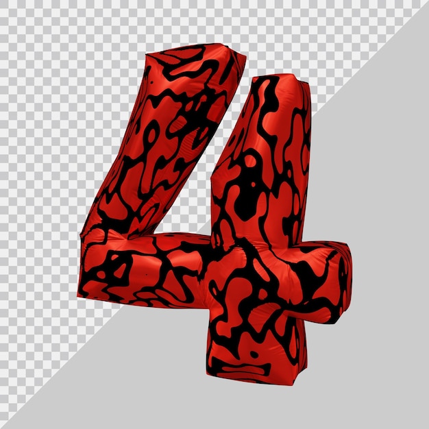 3D-Rendering des Ballons Nummer 4