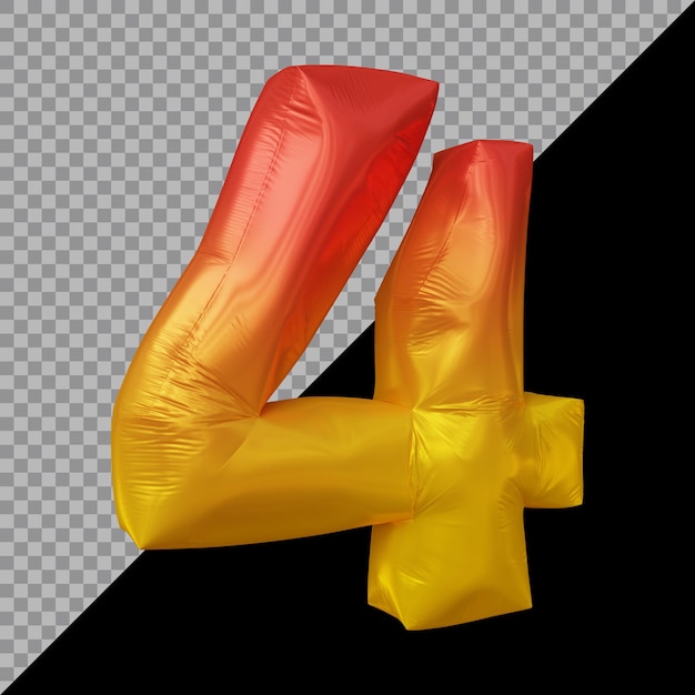 PSD 3d-rendering des ballons nummer 4