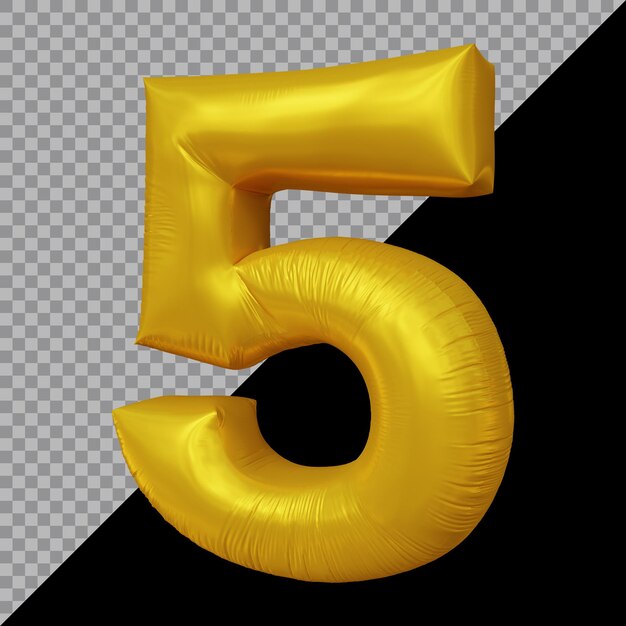 3D-Rendering des Ballons Nummer 5