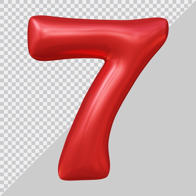 3D-Rendering des Ballons Nummer 7