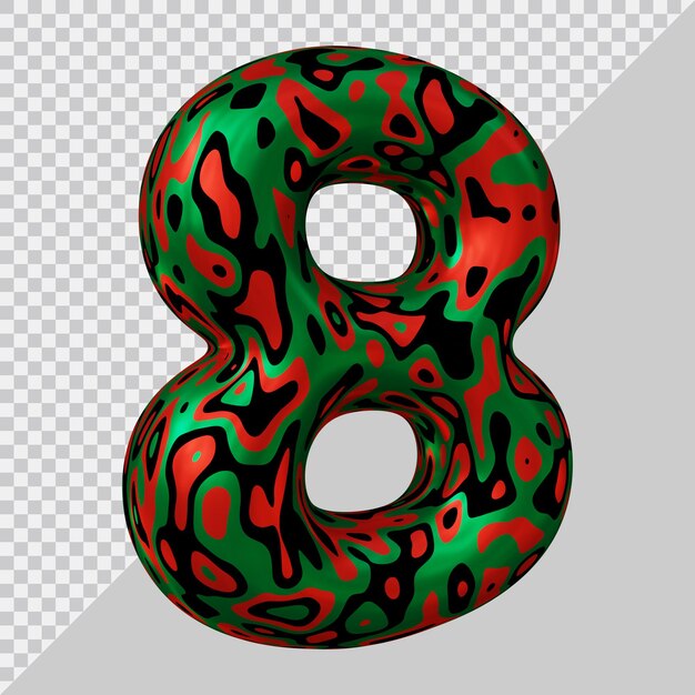 3D-Rendering des Ballons Nummer 8