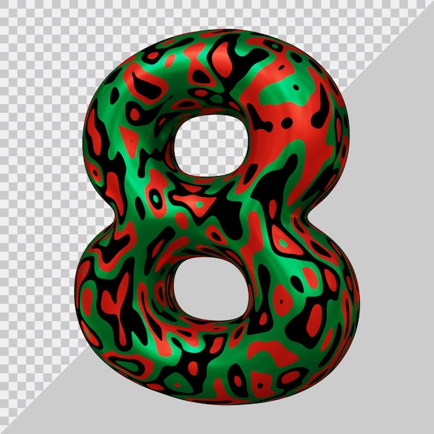 3D-Rendering des Ballons Nummer 8