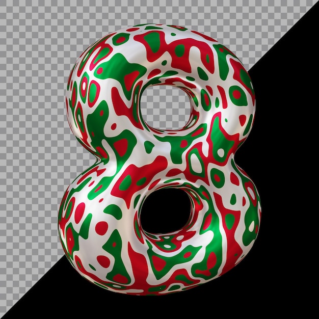 3D-Rendering des Ballons Nummer 8