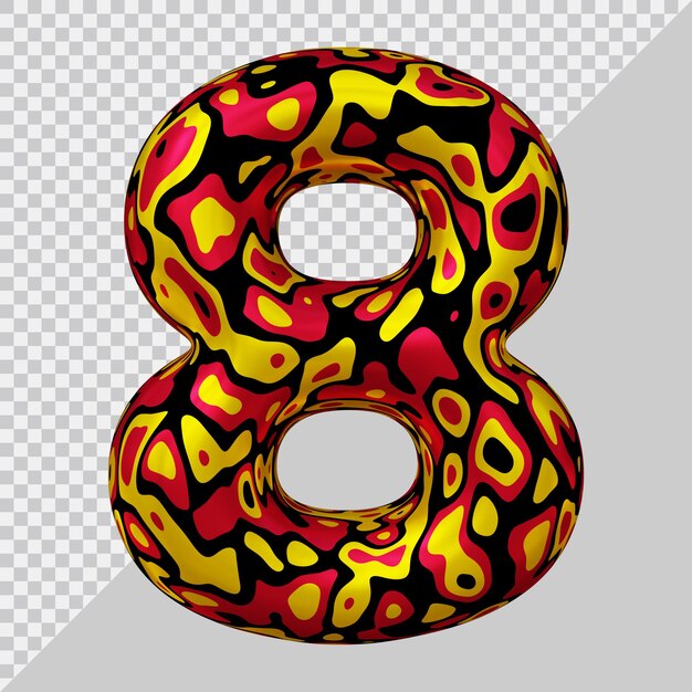 3D-Rendering des Ballons Nummer 8