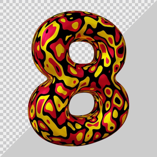 3D-Rendering des Ballons Nummer 8